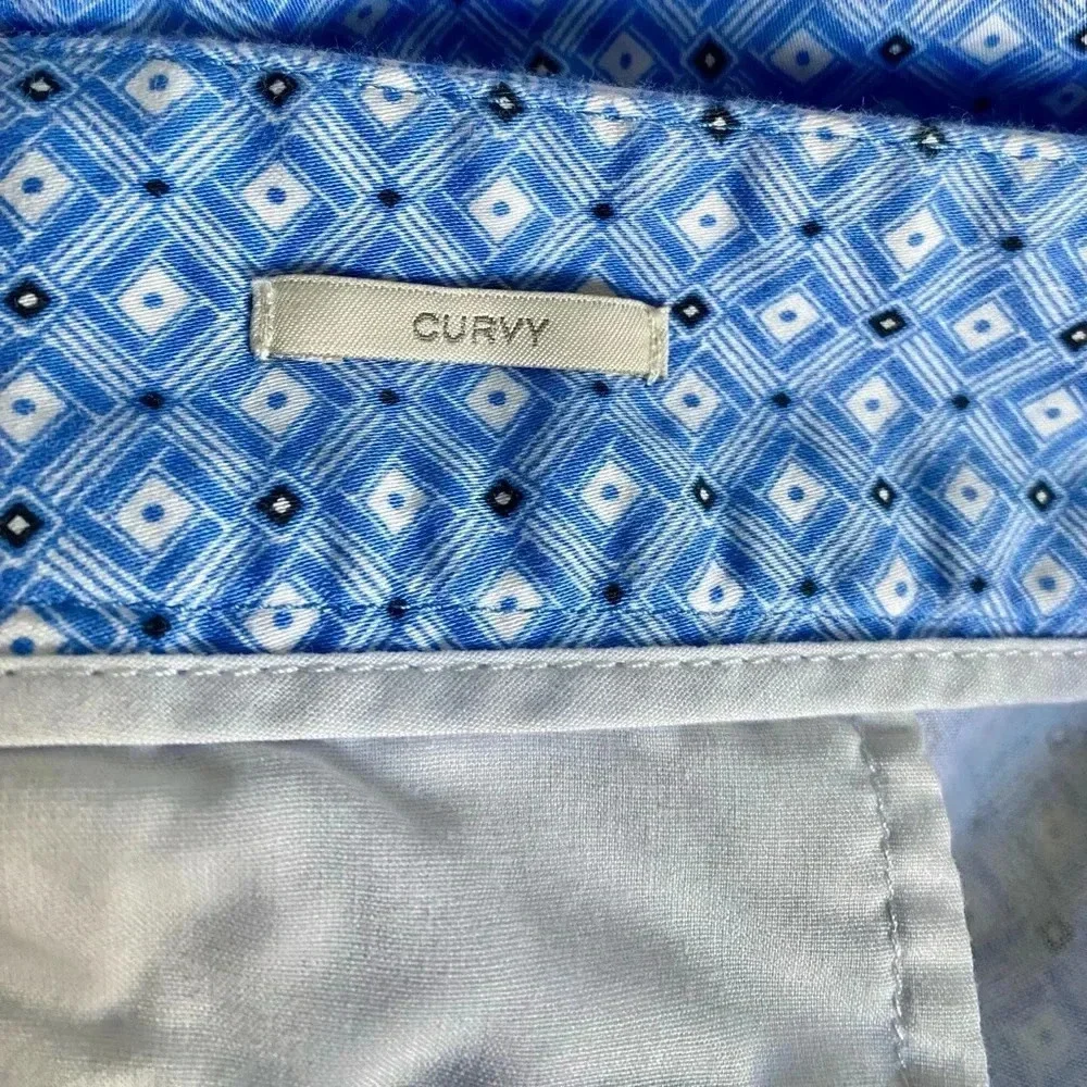 TALBOTS | PLUS SIZE HAMPSHIRE ANKLE DIAMOND PRINT PANTS  - CURVY FIT SIZE 16